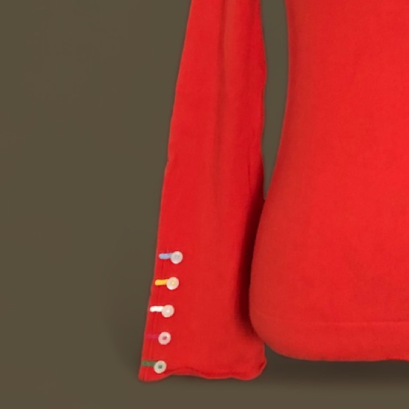 Boden Cute Button Cuff Crew Neck Sweater - Picture 3 of 3